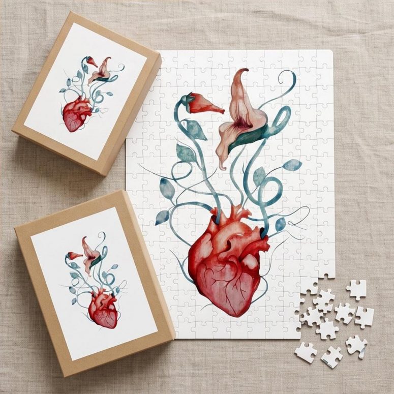 Pink Floyd Puzzle - The Wall Flower Heart What shall we do now