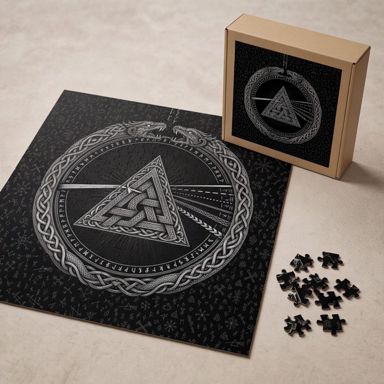 Pink Floyd Puzzle - Viking Valknut Dark Side Of The Moon Pink Floyd Puzzle - Viking Valknut Dark Side Of The Moon