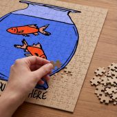 Pink Floyd Puzzle - Wish You Were Here lost souls in Fish Bowl Doodle Art