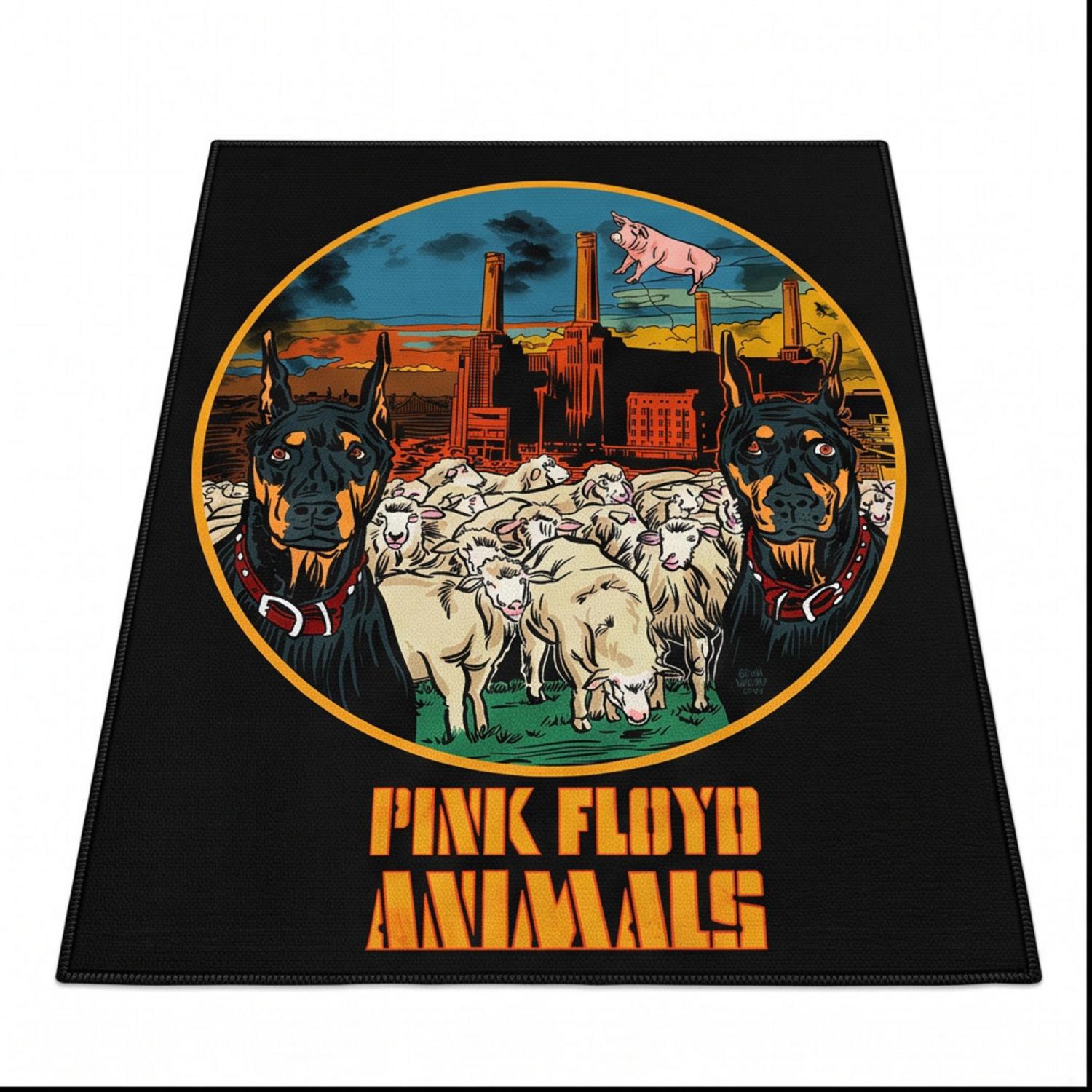 Pink Floyd Rug - Animals Dog Sheep Pig trippy Pink Floyd Rug - Animals Dog Sheep Pig trippy