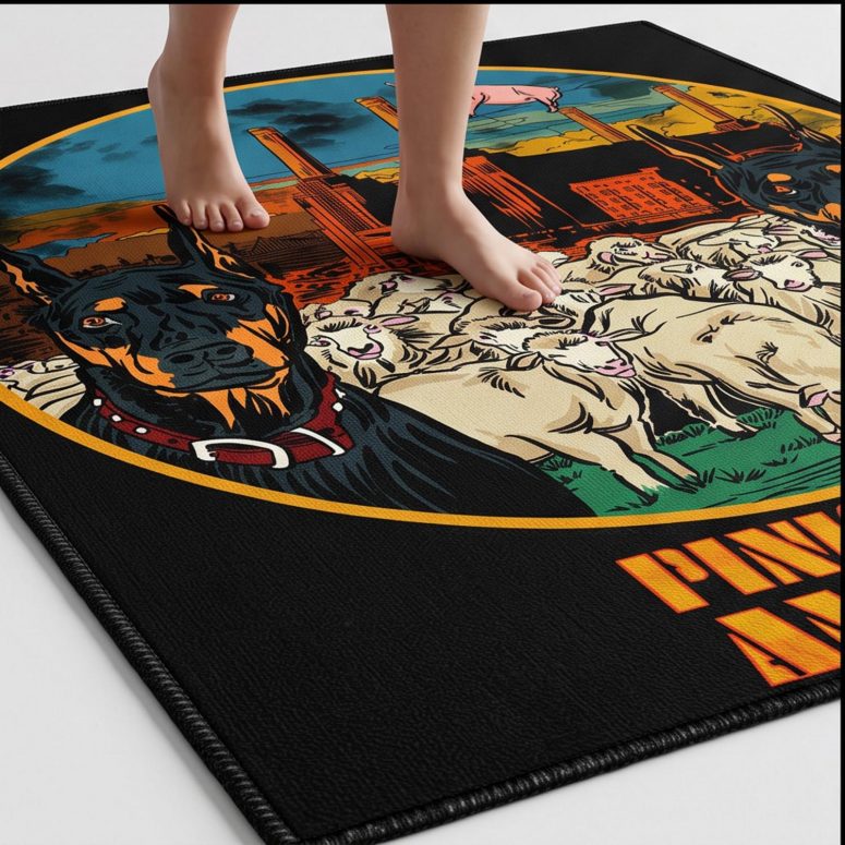 Pink Floyd Rug - Animals Dog Sheep Pig trippy Pink Floyd Rug - Animals Dog Sheep Pig trippy