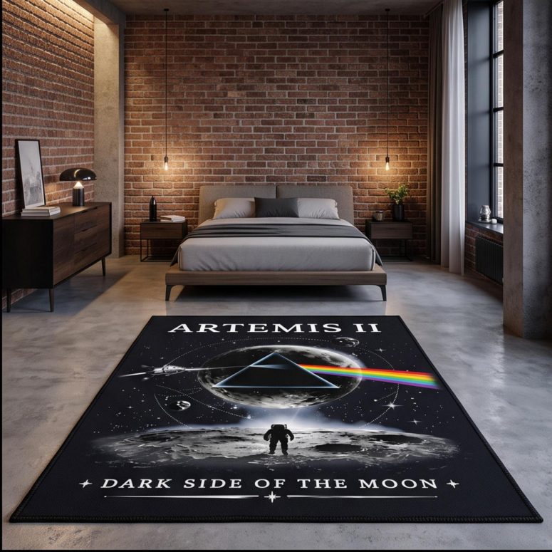 Pink Floyd Rug - Artemis II Dark Side of the Moon Space Mission Pink Floyd Rug - Artemis II Dark Side of the Moon Space Mission
