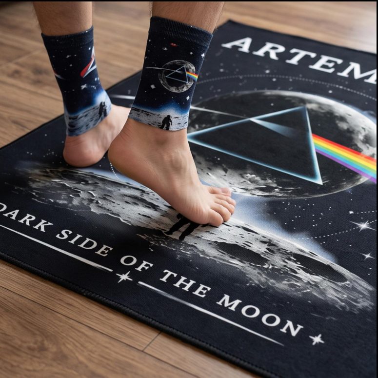 Pink Floyd Rug - Artemis II Dark Side of the Moon Space Mission Pink Floyd Rug - Artemis II Dark Side of the Moon Space Mission