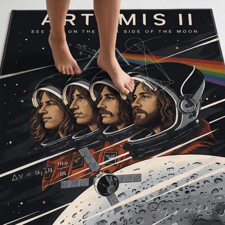 Pink Floyd Rug - Artemis II See You On The Dark Side Of The Moon