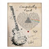 Pink Floyd Rug - Comfortably Numb Lyrics Band Signatures
