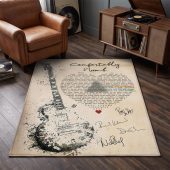 Pink Floyd Rug - Comfortably Numb Lyrics Band Signatures