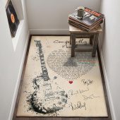 Pink Floyd Rug - Comfortably Numb Lyrics Band Signatures