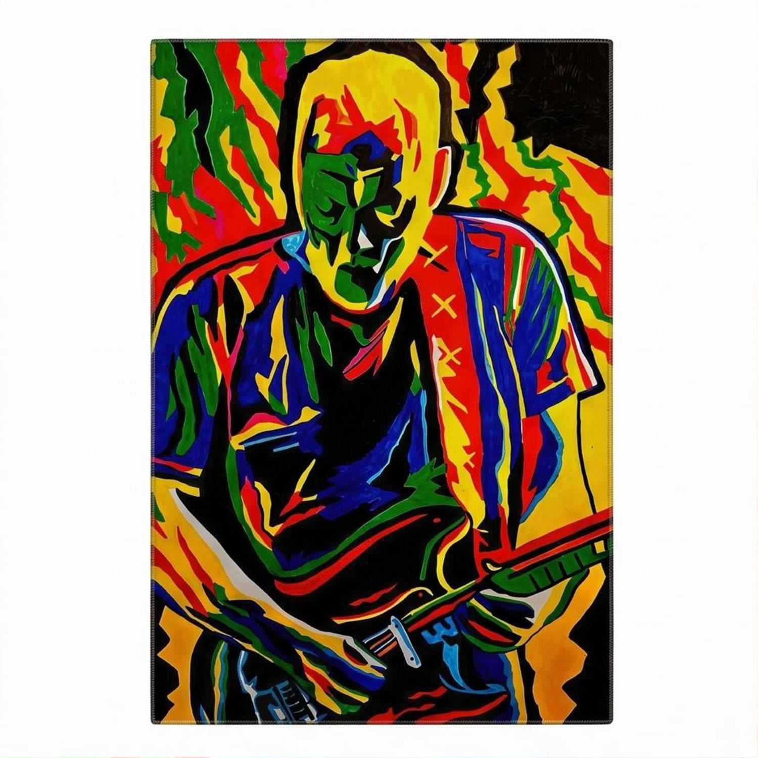 Pink Floyd Rug - David Gilmour Legend Abstract Art Pink Floyd Rug - David Gilmour Legend Abstract Art