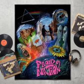 Pink Floyd Rug - DSOTM WYWH Animals Album Collage oil painting Pink Floyd Rug - DSOTM WYWH Animals Album Collage oil painting