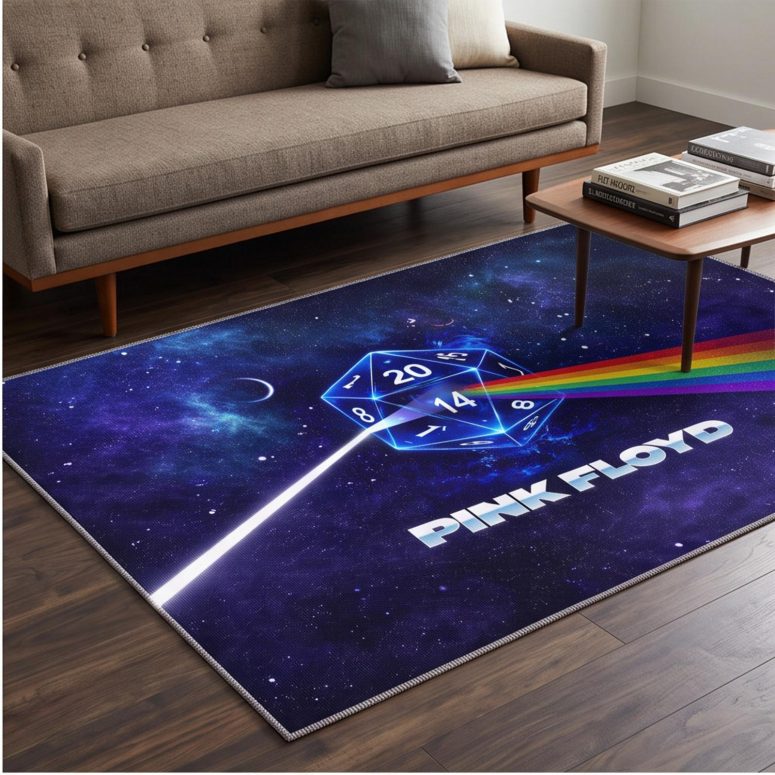 Pink Floyd Rug - DSOTM x Dungeons and Dragons Dice