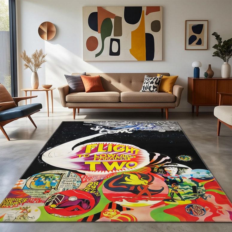 Pink Floyd Rug - Flight To Lowlands Paradise Two Pink Floyd 1968 Pink Floyd Rug - Flight To Lowlands Paradise Two Pink Floyd 1968
