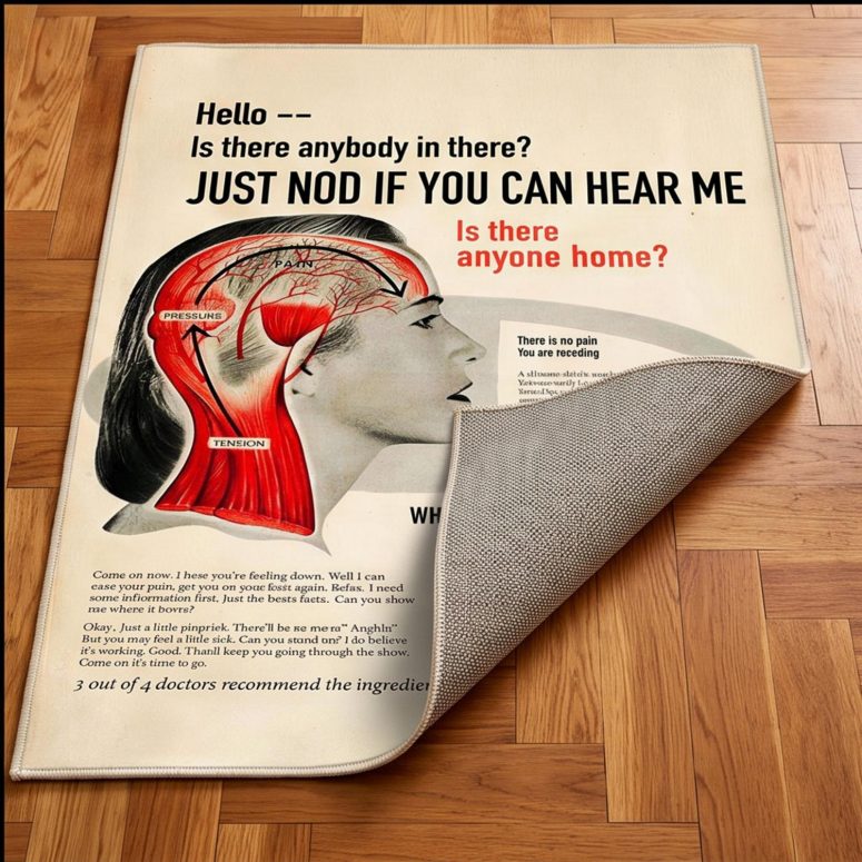 Pink Floyd Rug - Hello Is There Anybody In There Pink Floyd Rug - Hello Is There Anybody In There