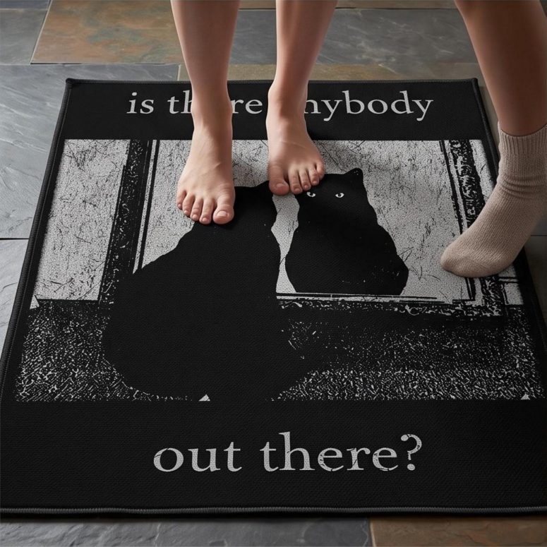 Pink Floyd Rug - Is There Any Body Out There Funny Witchy Cat Pink Floyd Rug - Is There Any Body Out There Funny Witchy Cat