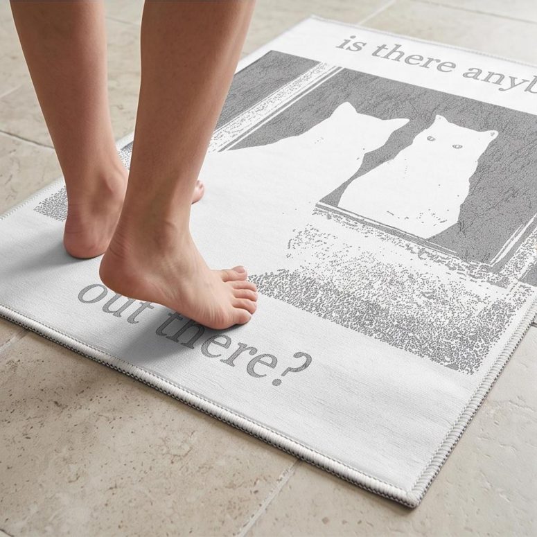 Pink Floyd Rug - Is There Any Body Out There Funny Witchy Cat Pink Floyd Rug - Is There Any Body Out There Funny Witchy Cat