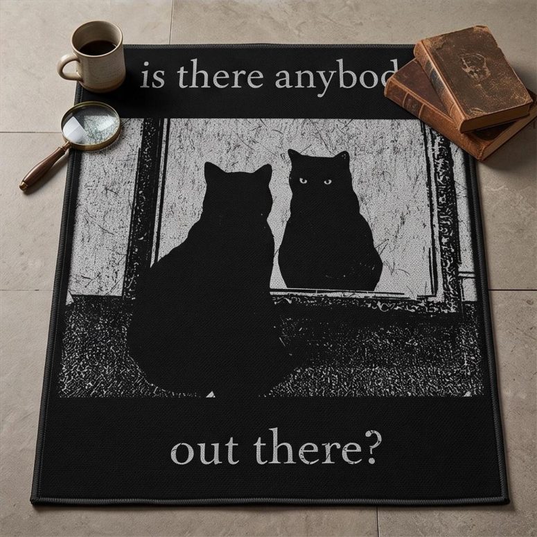 Pink Floyd Rug - Is There Any Body Out There Funny Witchy Cat Pink Floyd Rug - Is There Any Body Out There Funny Witchy Cat