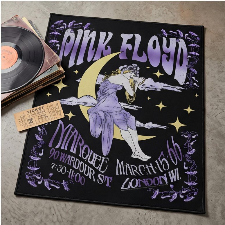 Pink Floyd Rug - Moon Girl Marquee March 15 66 London Pink Floyd Rug - Moon Girl Marquee March 15 66 London
