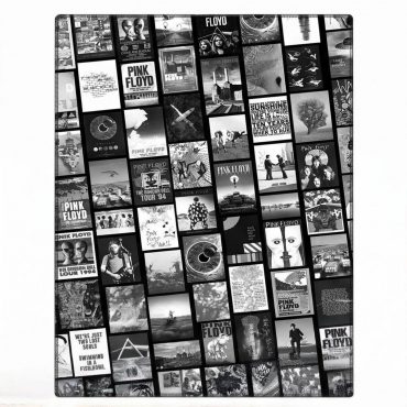 Pink Floyd Rug - Pink Floyd Artwork Poster Collage Black White Pink Floyd Rug - Pink Floyd Artwork Poster Collage Black White