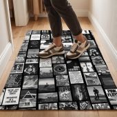 Pink Floyd Rug - Pink Floyd Artwork Poster Collage Black White