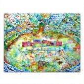 Pink Floyd Rug - Pink Floyd in concert at Pompeii Watercolor