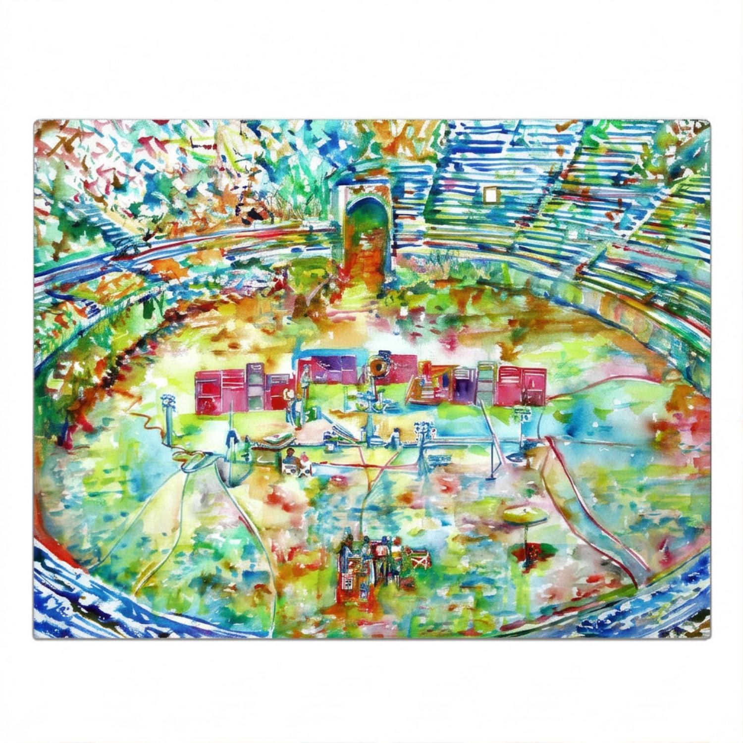 Pink Floyd Rug - Pink Floyd in concert at Pompeii Watercolor Pink Floyd Rug - Pink Floyd in concert at Pompeii Watercolor