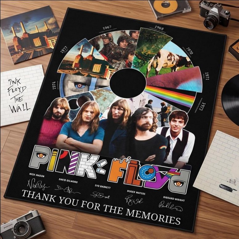 Pink Floyd Rug - Pink Floyd Shirt Time Line Album Collage Signature Pink Floyd Rug - Pink Floyd Shirt Time Line Album Collage Signature