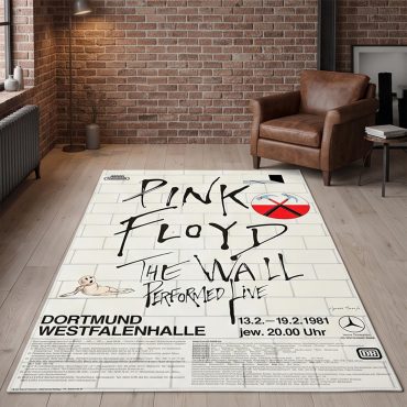 Pink Floyd Rug - Pink Floyd The Wall Original Vintage Tour Poster for Dortmund Germany 1981