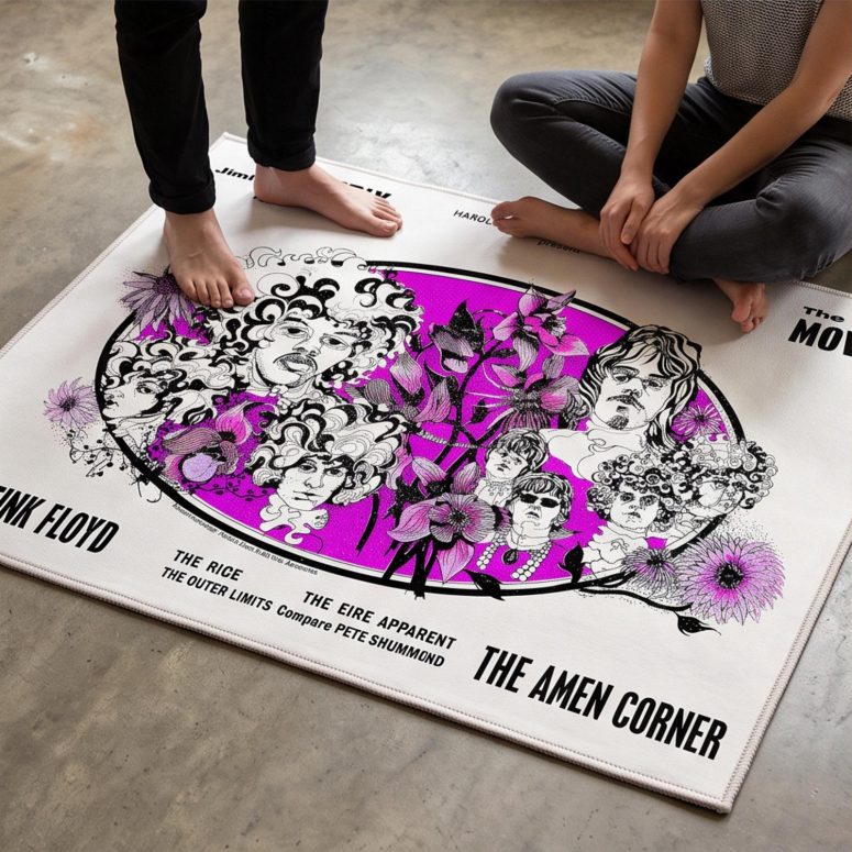 Pink Floyd Rug - Tallenge Pink Floyd And Jimi Hendrix 1967 Vintage UK Concert Pink Floyd Rug - Tallenge Pink Floyd And Jimi Hendrix 1967 Vintage UK Concert
