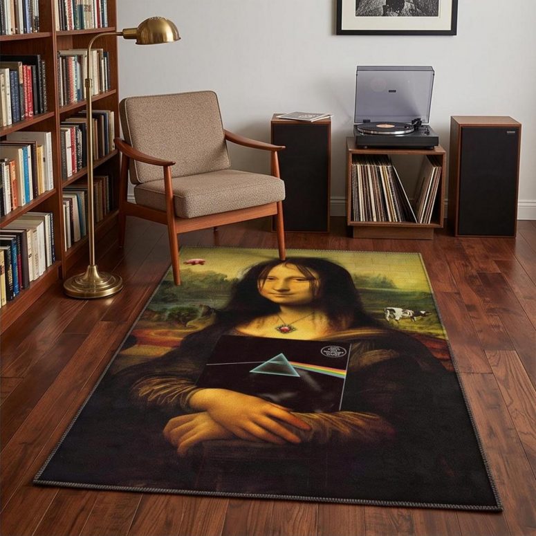 Pink Floyd Rug - TDSOTM Vinyl Disk Animals Atom Heart Mother Monalisa Parody