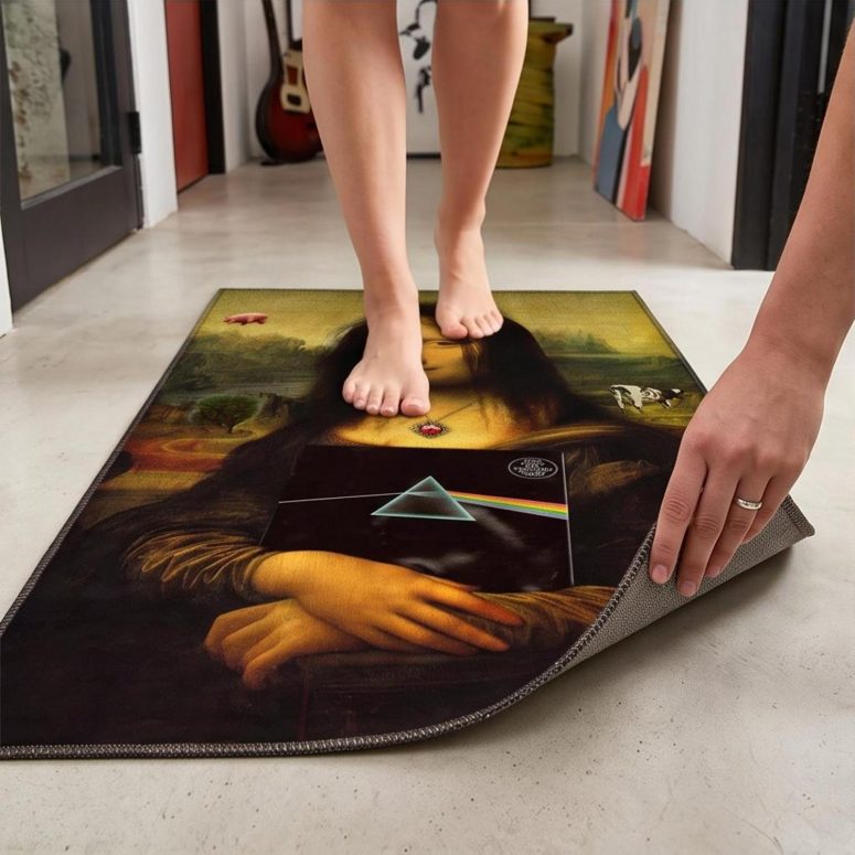 Pink Floyd Rug - TDSOTM Vinyl Disk Animals Atom Heart Mother Monalisa Parody