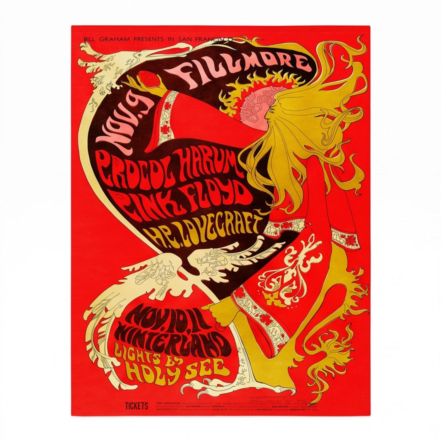 Pink Floyd Rug - Vintage Concert Poster from Fillmore Auditorium Pink Floyd Rug - Vintage Concert Poster from Fillmore Auditorium