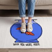Pink Floyd Rug - Wish You Were Here lost souls in Fish Bowl Doodle Art