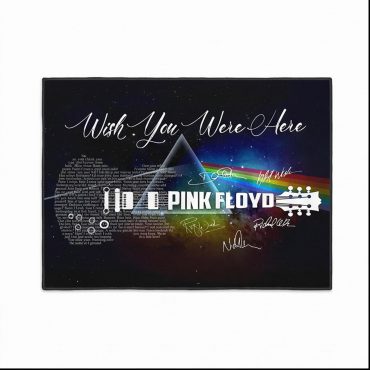 Pink Floyd Rug - Wish You Were Here With Guitar Typography And Signatures Pink Floyd Rug - Wish You Were Here With Guitar Typography And Signatures