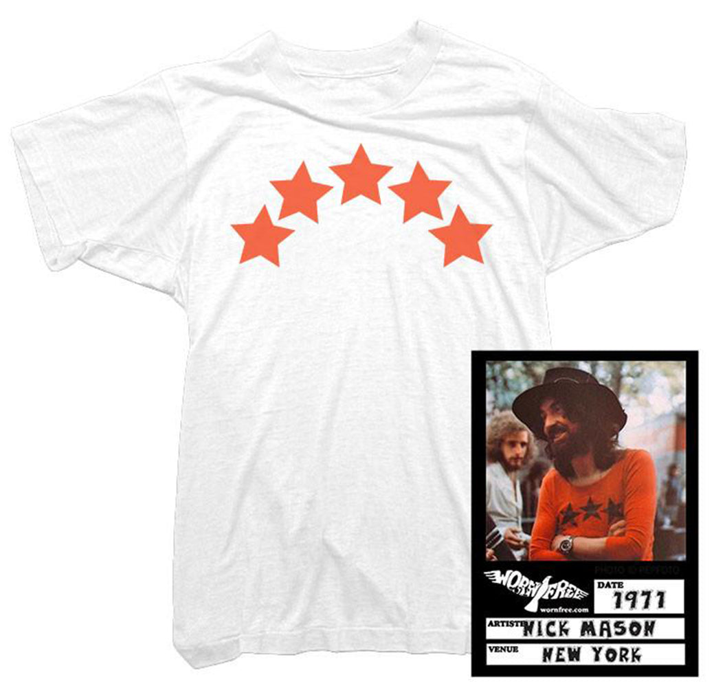Pink Floyd Shirt - 5 Stars Tee worn by Nick Mason Pink Floyd Shirt - 5 Stars Tee worn by Nick Mason