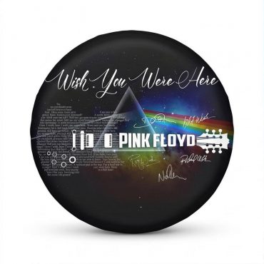 Pink Floyd Spare Tire Cover - Wish You Were Here With Guitar Typography And Signatures
