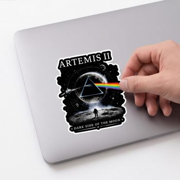 Pink Floyd Sticker - Artemis II Dark Side of the Moon Space Mission