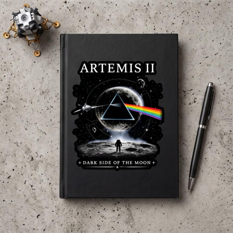 Pink Floyd Sticker - Artemis II Dark Side of the Moon Space Mission Pink Floyd Sticker - Artemis II Dark Side of the Moon Space Mission