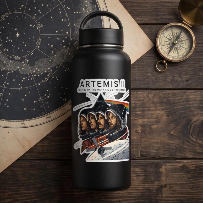 Pink Floyd Sticker - Artemis II See You On The Dark Side Of The Moon Pink Floyd Sticker - Artemis II See You On The Dark Side Of The Moon