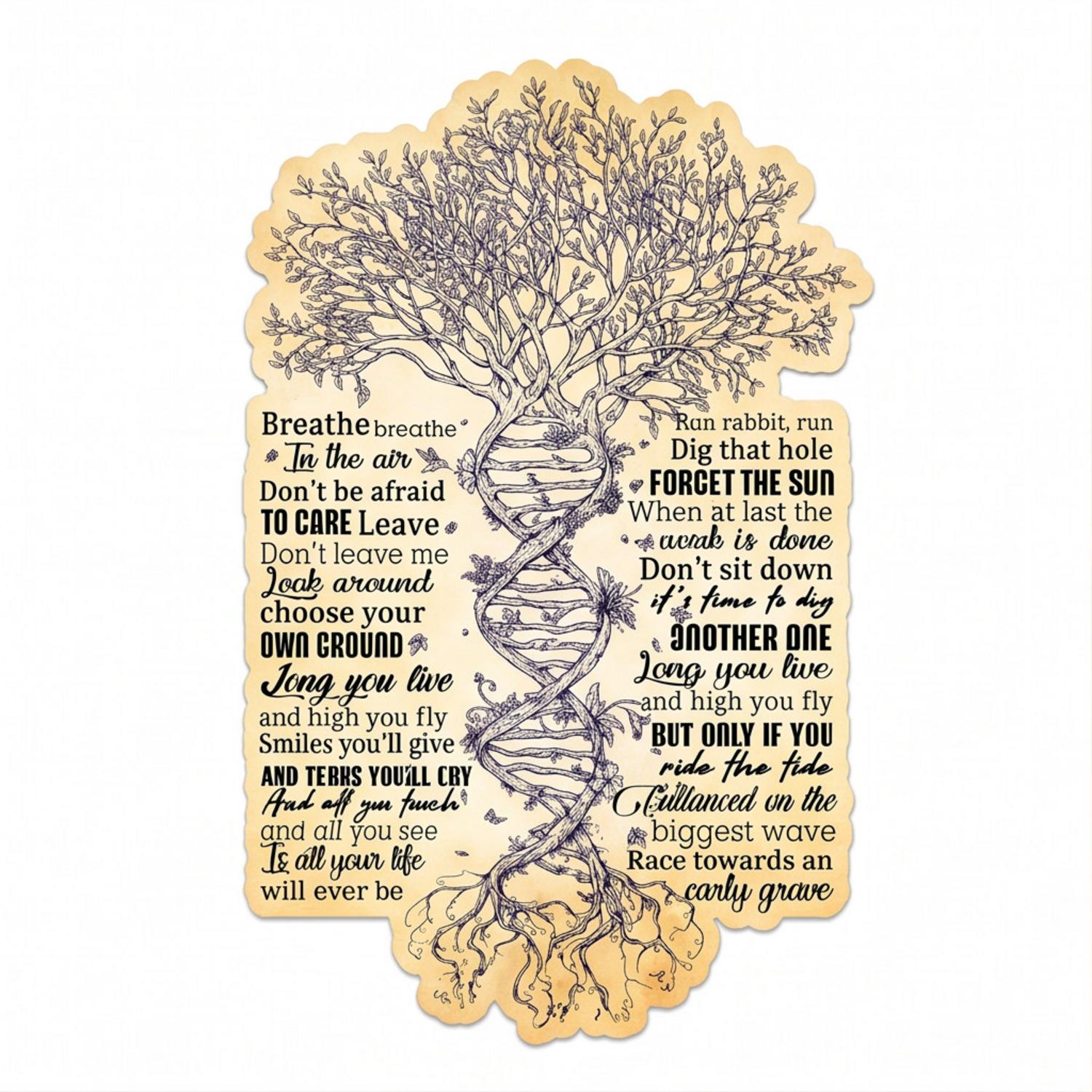 Pink Floyd Sticker - Breathe Lyrics Pink Floyd Sticker - Breathe Lyrics
