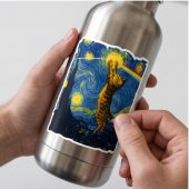 Pink Floyd Sticker - Cat Starry Night Touching Moon Van Gogh DSOTM