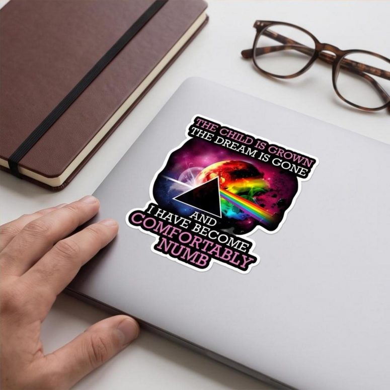 Pink Floyd Sticker - Comfortably Numb The Child Is Grown The Dream Is Gone