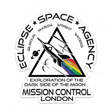 Pink Floyd Sticker - Eclipse Space Agency Exploration of TDSOTM Mission Control London