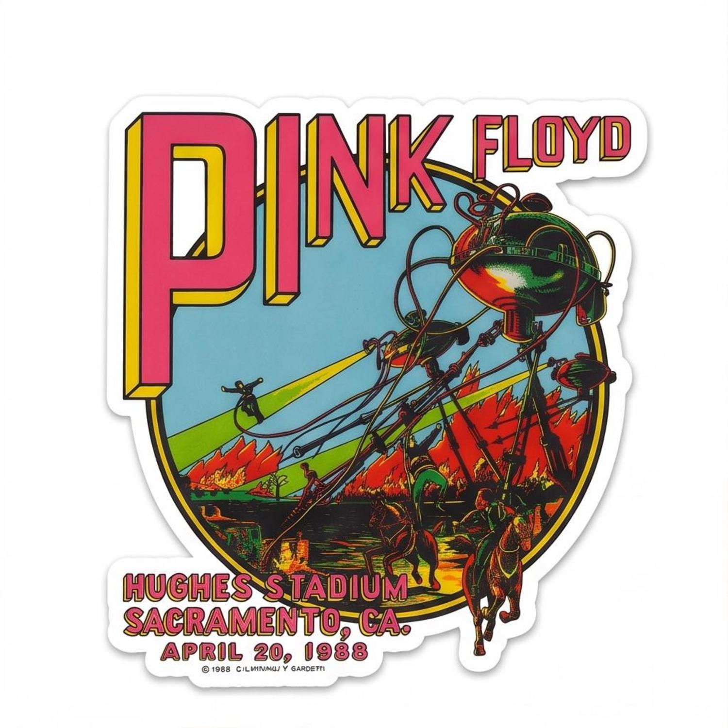 Pink Floyd Sticker - Hughes Stadium Sacramento Concert Pink Floyd Sticker - Hughes Stadium Sacramento Concert
