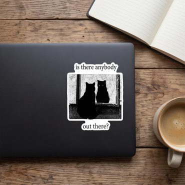 Pink Floyd Sticker - Is There Any Body Out There Funny Witchy Cat
