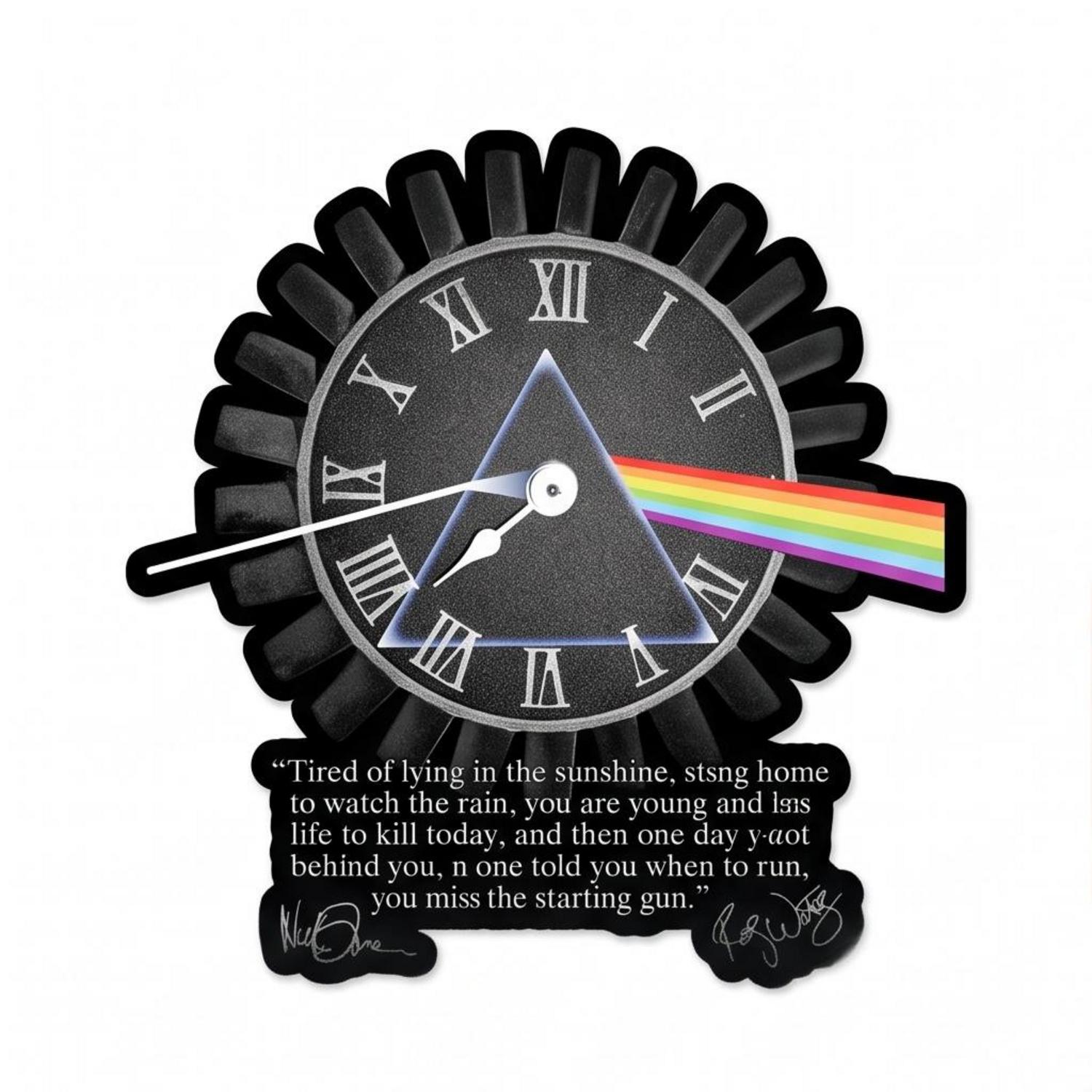 Pink Floyd Sticker - Pink Floyd quote Time Art Pre Signed Pink Floyd Sticker - Pink Floyd quote Time Art Pre Signed