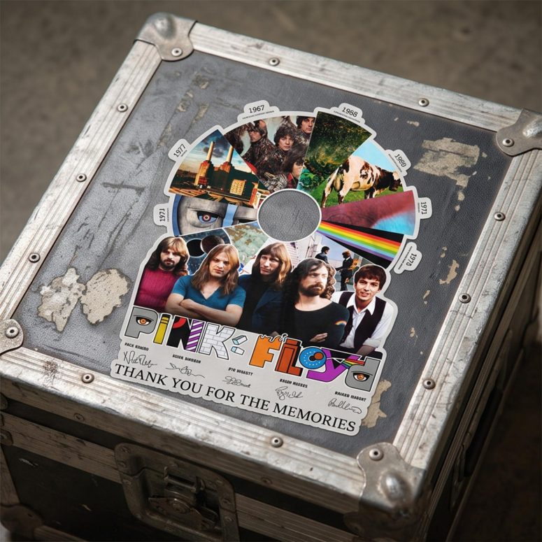 Pink Floyd Sticker - Pink Floyd Shirt Time Line Album Collage Signature