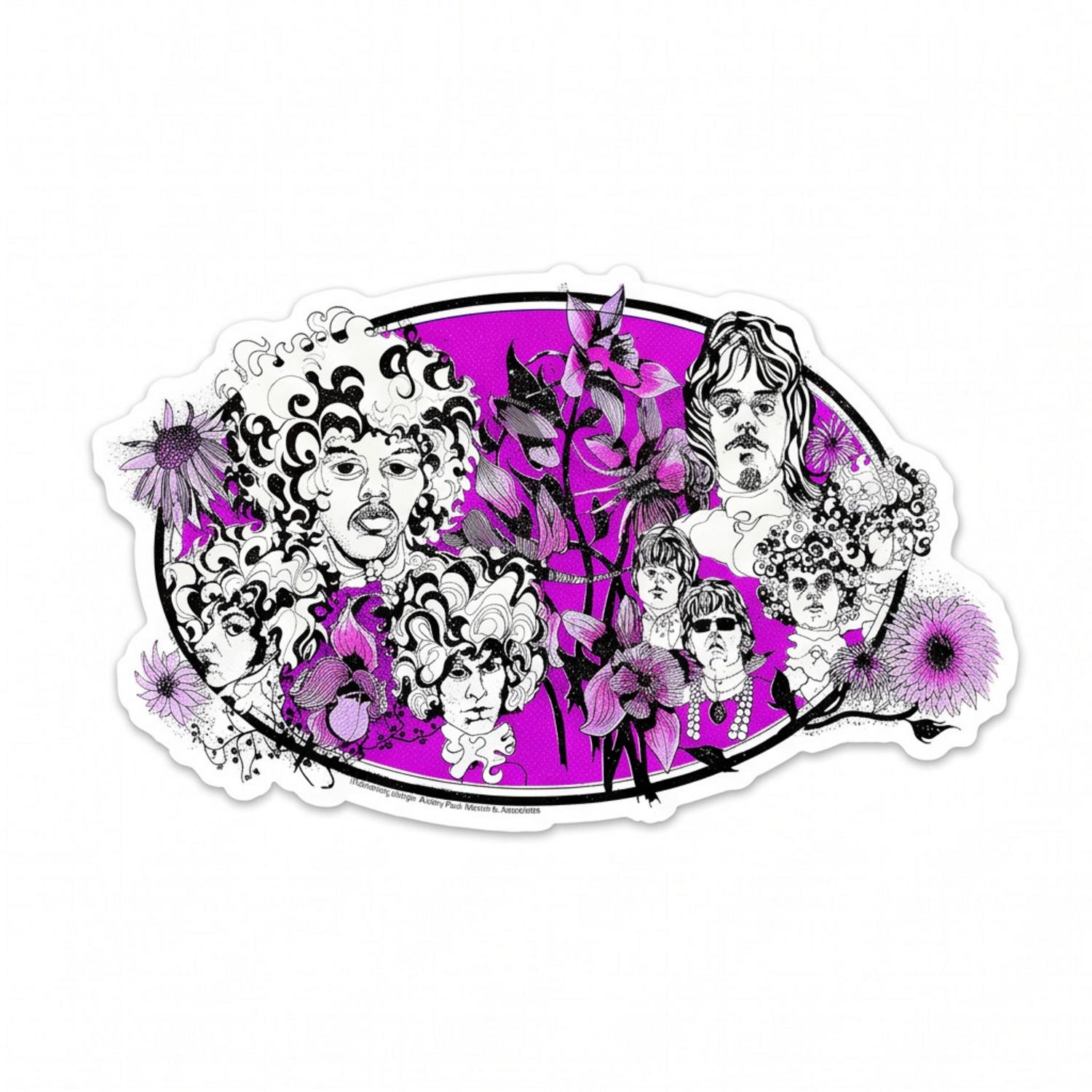Pink Floyd Sticker - Tallenge Pink Floyd And Jimi Hendrix 1967 Vintage UK Concert Pink Floyd Sticker - Tallenge Pink Floyd And Jimi Hendrix 1967 Vintage UK Concert
