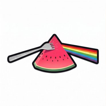 Pink Floyd Sticker - The Fork Side of the Watermelon Pink Floyd Sticker - The Fork Side of the Watermelon