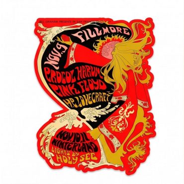 Pink Floyd Sticker - Vintage Concert Poster from Fillmore Auditorium Pink Floyd Sticker - Vintage Concert Poster from Fillmore Auditorium