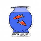 Pink Floyd Sticker - Wish You Were Here lost souls in Fish Bowl Doodle Art