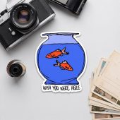 Pink Floyd Sticker - Wish You Were Here lost souls in Fish Bowl Doodle Art